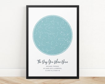 Custom Star Map Print: Anniversary, Wedding, Zodiac Gift
