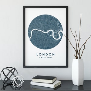 Impresión de mapa de la ciudad de Londres, arte del mapa de calles, cartel del mapa de Londres, impresión del mapa de Londres, arte de la pared del mapa de la ciudad, mapa de Londres, cartel de viaje, impresión del mapa