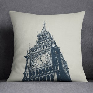 London Big Ben Cushion Cover With Insert Included, Throw Pillow, Handmade Canvas Throw Cushion, Travel Print