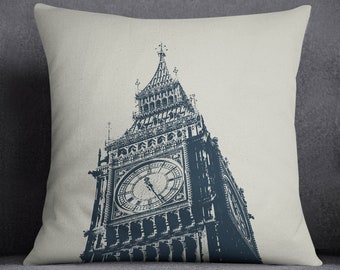 London Big Ben Cushion Cover With Insert Included, Throw Pillow, Handmade Canvas Throw Cushion, Travel Print