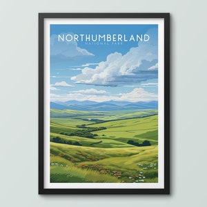 Northumberland National Park Travel Poster Wall Art Print Northumberland Poster Northumberland Art Print Travel Print National Park Gift