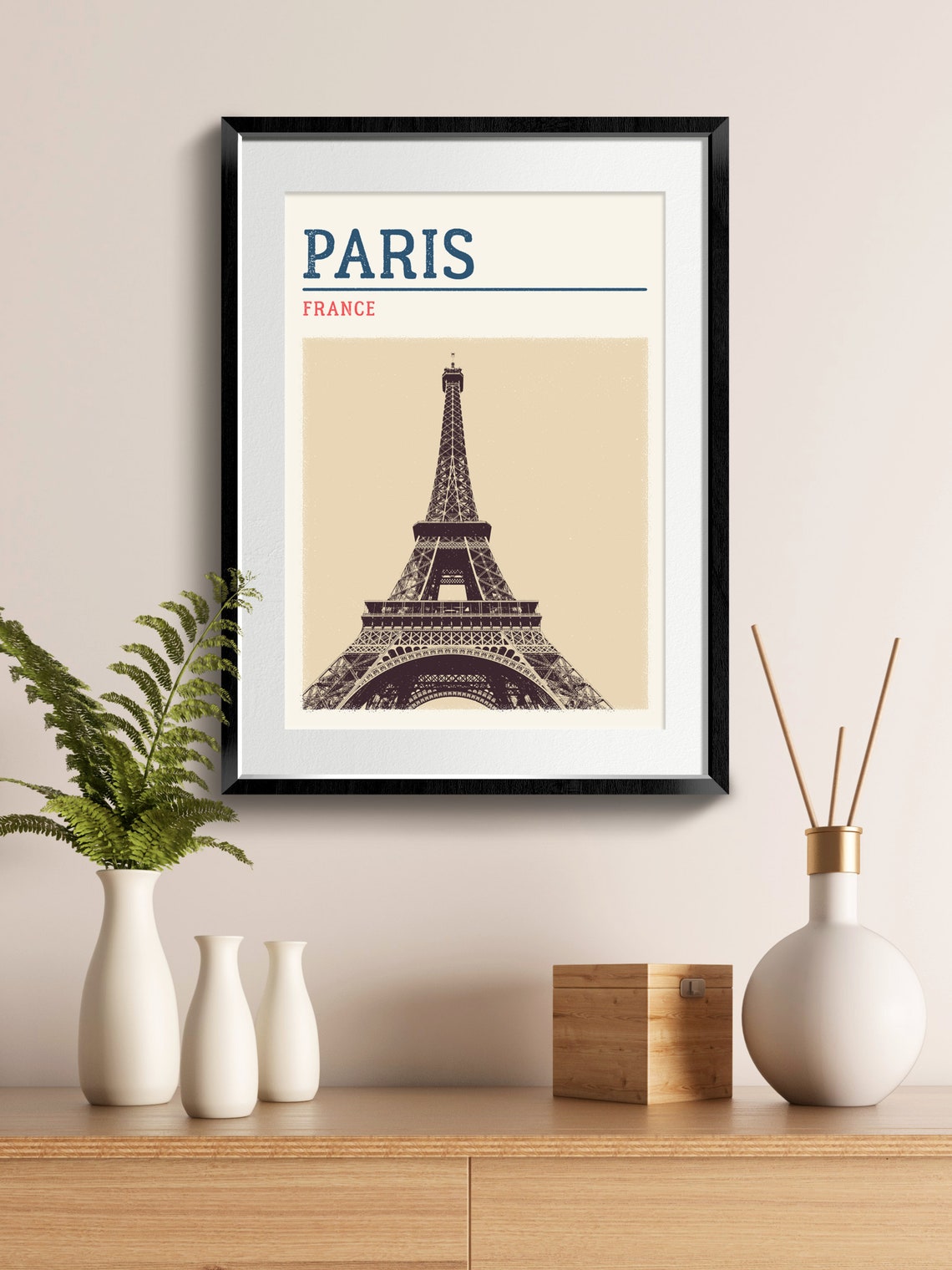 Paris City Print Eiffel Tower Poster Paris Travel Poster - Etsy