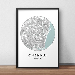 Chennai Stadt Karte Print, Street Karte Kunst, Chennai Karte Poster, Chennai Karte Print, Stadt Karte Wandkunst, Chennai Karte, Reise Poster, Indien
