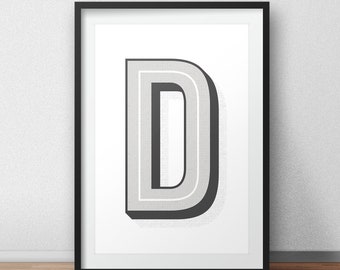Impresión de letras personalizadas: tipografía inicial, decoración infantil