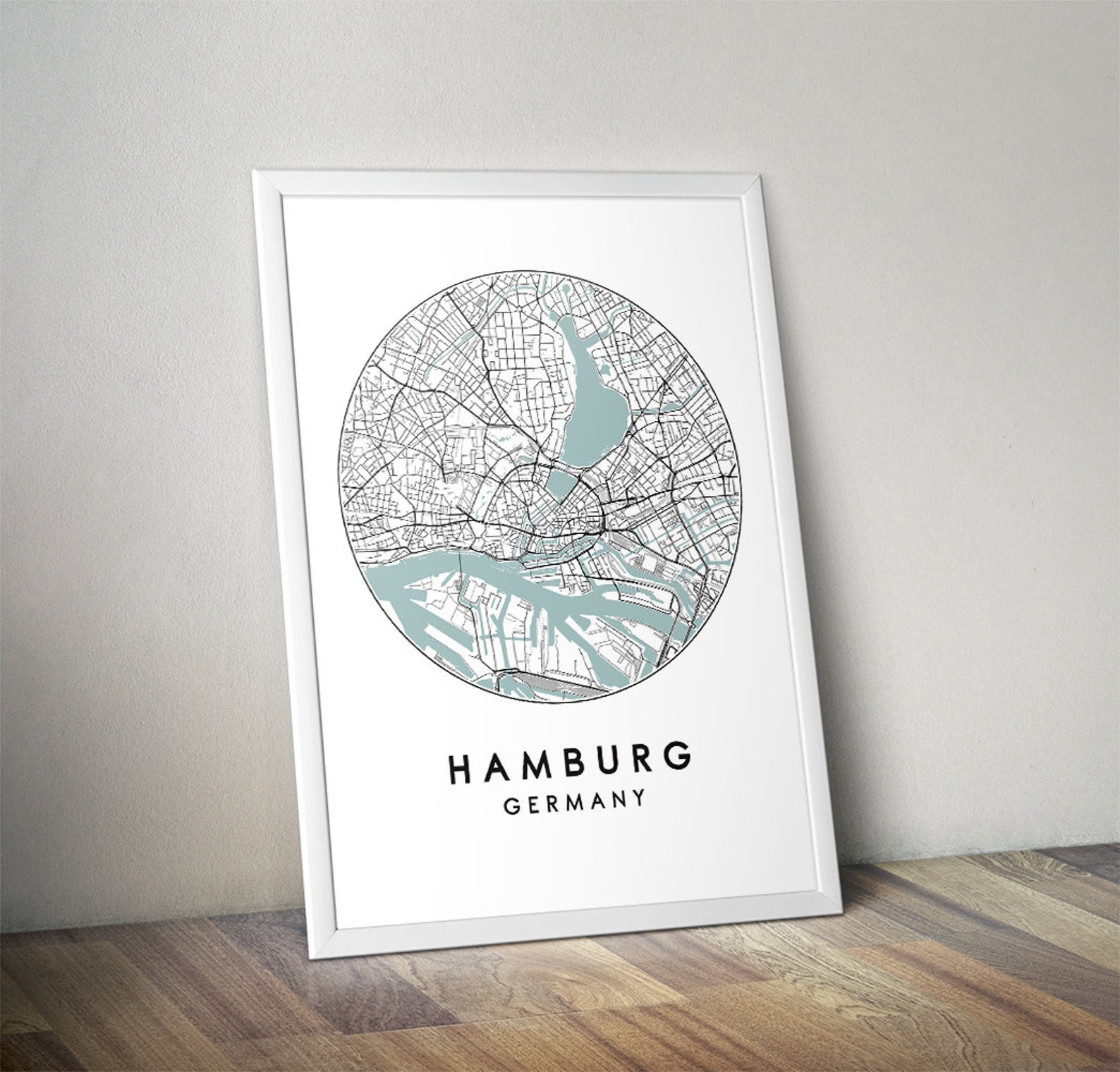 Hamburg City Map Printable Street Map Art Hamburg Map Print - Etsy UK