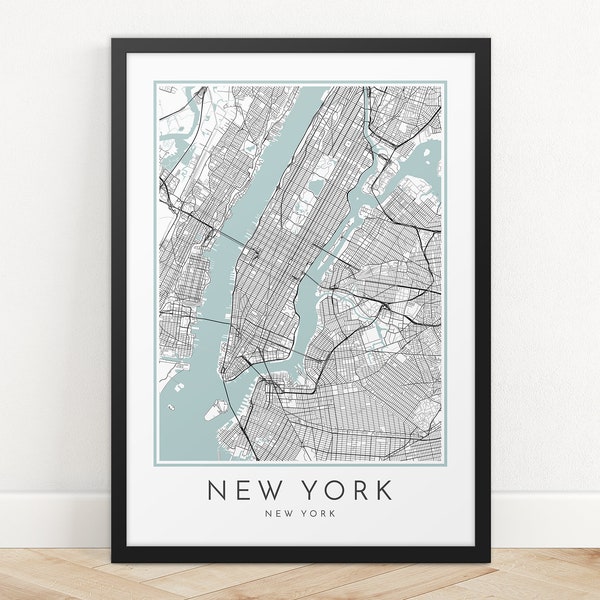 New York City Map Print, Street Map Art, New York Map Poster, New York Map Print, City Map Wall Art, New York Map, Travel Poster, Map Print