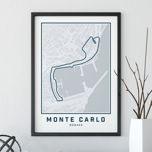 Monaco Formula 1 Map Print, F1 Poster, Formula 1 Prints, Motorsport Print, Grand Prix Circuit Map, Cadeau voor papa, Vaderdagcadeau