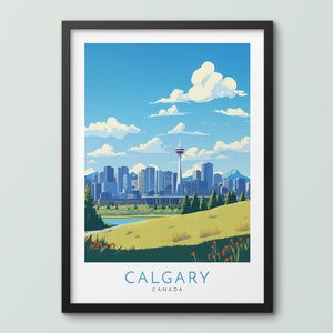 Calgary Travel Poster Wall Art Print Calgary Poster Calgary Print Calgary Travel Print Calgary City Print