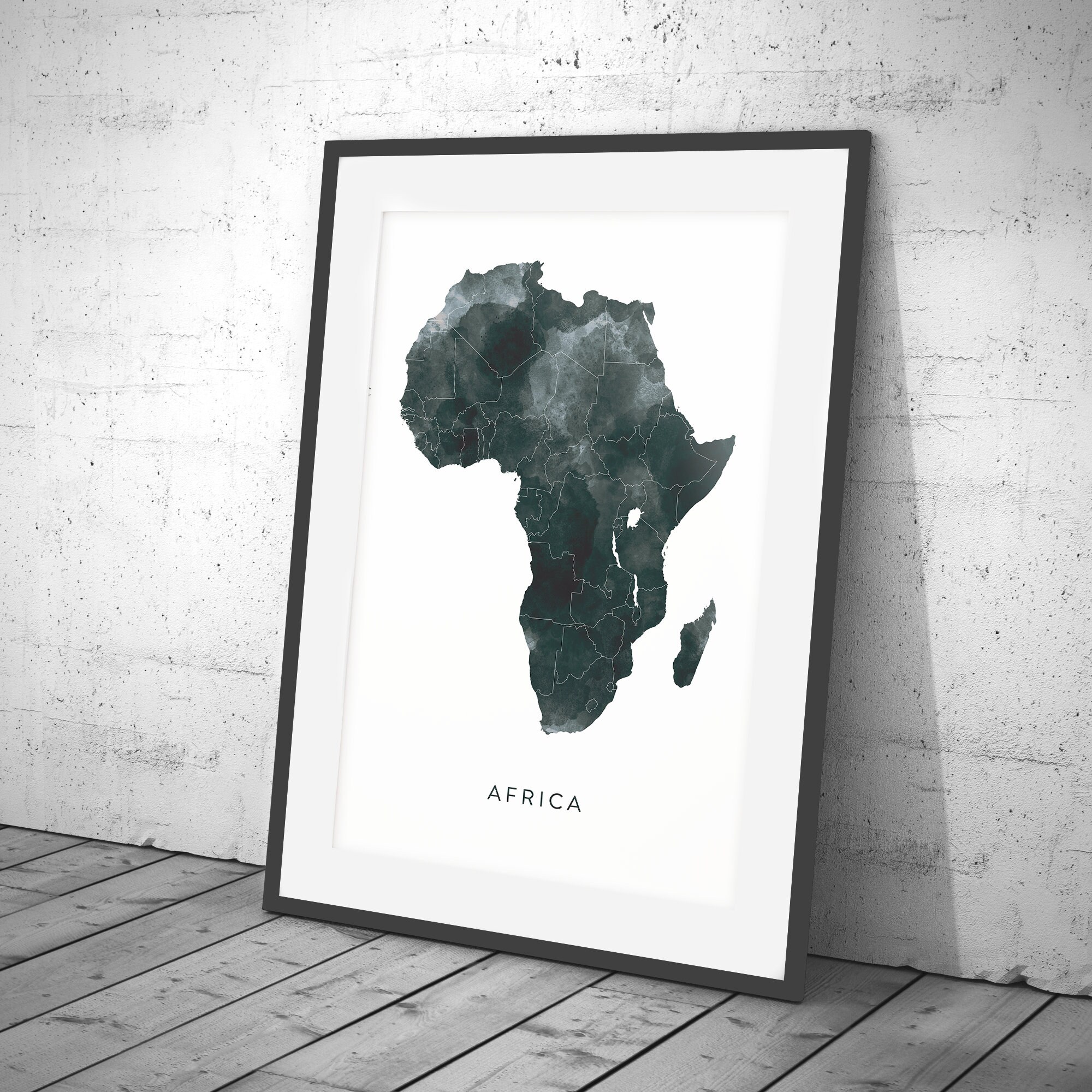 Africa Map Watercolour Print, Watercolor Map Art, Africa Map Poster ...