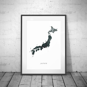 Japan Karte Aquarell Druck, Aquarell Karte Kunst, Japan Karte Poster, Japan Karte Druck, Japan Karte, Reise Poster, Aquarell Karte