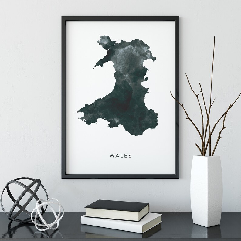 Wales Map Watercolour Print, Watercolor Map Art, Wales Map Poster, Wales Map Print, Wales Map, Travel Poster, Watercolor Map image 6