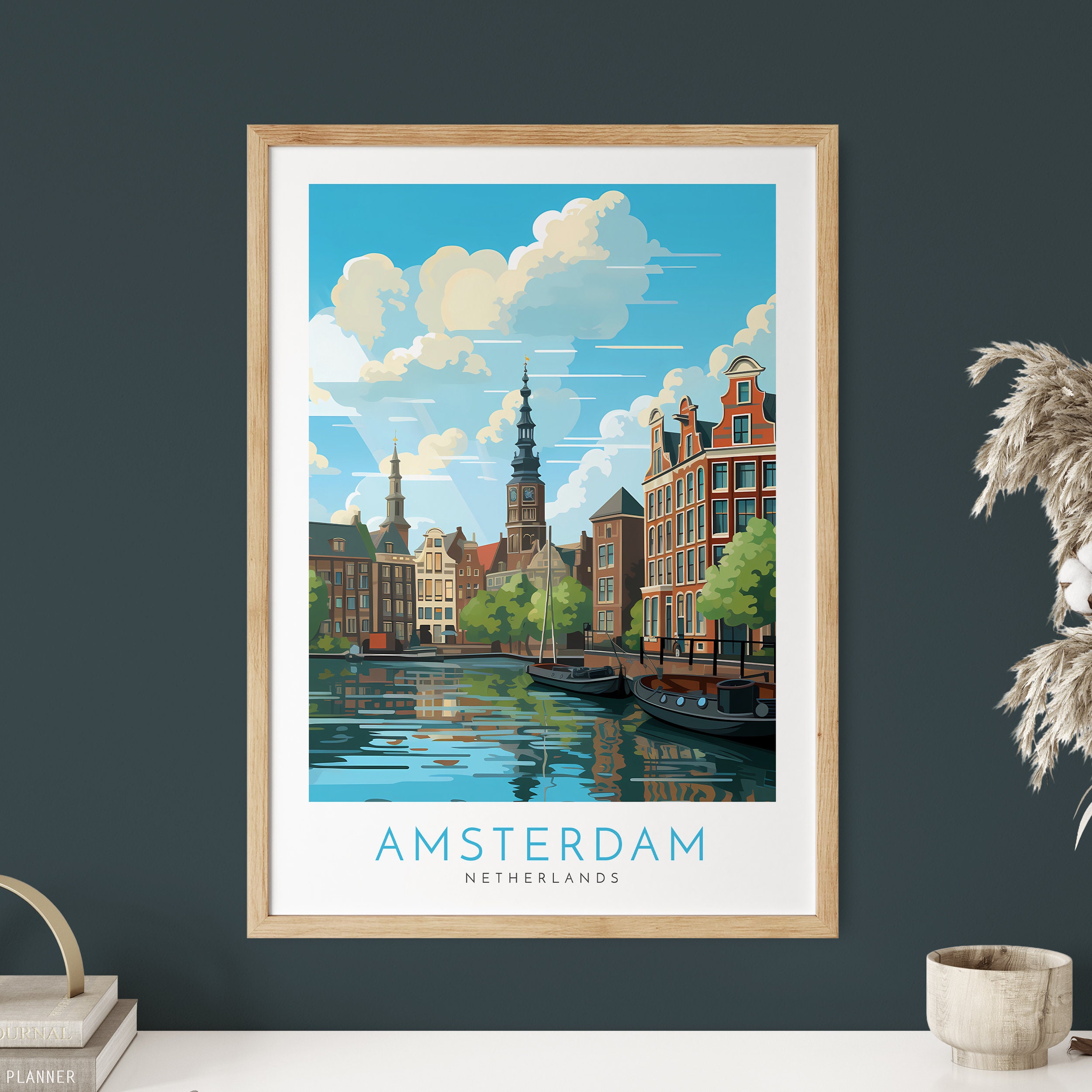 Amsterdam Travel Poster Wall Art Print Amsterdam Poster Amsterdam Print ...