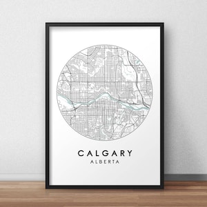 Calgary City Map Print, Street Map Art, Calgary Map Poster, Calgary Map Print, City Map, Calgary Map, Travel Poster, Canada, Map Print