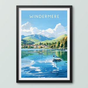 Windermere Lake District Reise Poster Wand Kunst Druck Windermere Poster Windermere Print Windermere Art Print Travel Print National Park