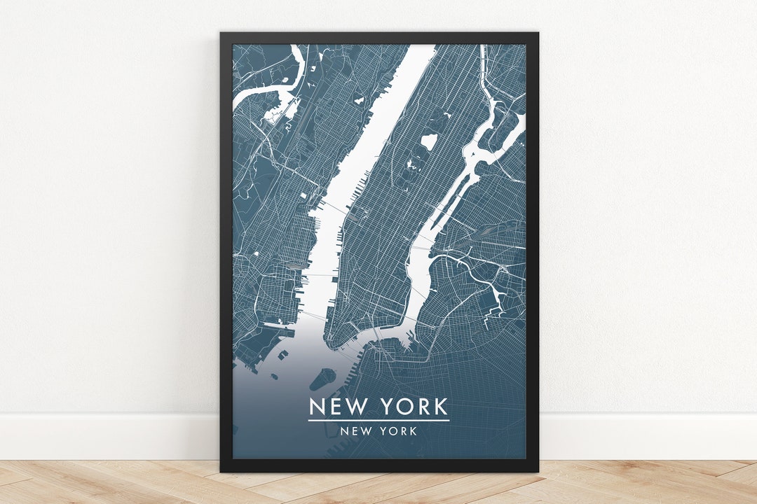 New York City Map Print, Street Map Art, New York Map Poster, New York ...