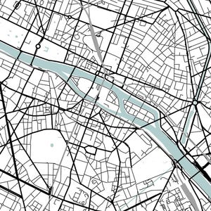 Paris City Map Print, Street Map Art, Paris Map Poster, Paris Map Print, City Map Wall Art, Paris Map, Travel Poster, France, Map Print image 8
