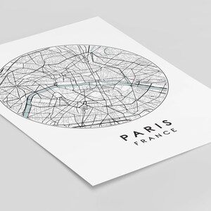 Paris City Map Print, Street Map Art, Paris Map Poster, Paris Map Print, City Map Wall Art, Paris Map, Travel Poster, France, Map Print image 5