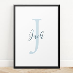 Impresión de nombre personalizada: impresión inicial, impresión tipográfica, impresión para guardería, regalo personalizado, impresión de letras personalizadas