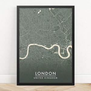 London City Map Print: Minimalist Street Art, Travel Poster
