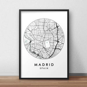 Madrid City Map Print, Street Map Art, Madrid Map Poster, Madrid Map Print, City Map Wall Art, Madrid Map, Travel Poster, Spain, Map Print