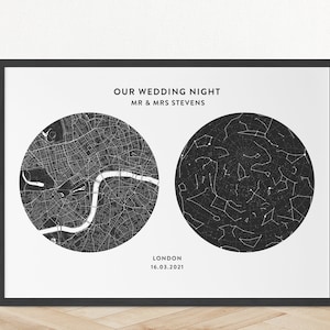 Mappa stellare personalizzata e stampa mappa della città, regalo di nozze, regalo di anniversario, stampa mappa personalizzata, mappa stellare, mappa personalizzata, stampa mappa, regalo personalizzato