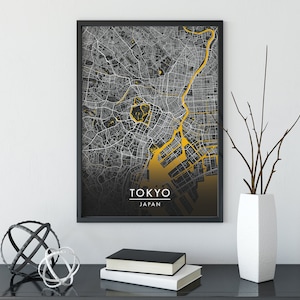 Tokyo City Karte Print, Street Karte Kunst, Tokyo Karte Poster, Tokyo Karte Print, Stadt Karte Wandkunst, Tokyo Karte, Reise Poster, Karte Print