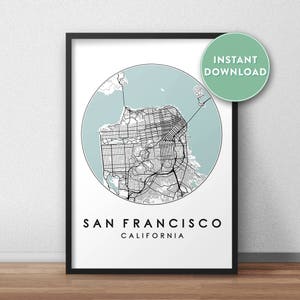 San Francisco City Map Printable, Street Map Art, San Francisco Map Print, City Map Wall Art, San Francisco Map, Travel Poster, Map Print