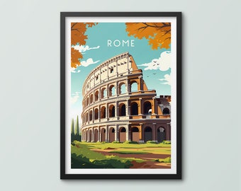 Rome Travel Poster Wall Art Print Rome Poster Italy Print Colosseum Art Print Colosseum Poster Travel Print Rome City Print