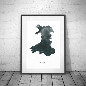 Wales Karte Aquarell Druck, Aquarell Karte Kunst, Wales Karte Poster, Wales Karte Druck, Wales Karte, Reise Poster, Aquarell Karte