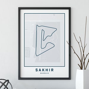 Bahrain Formula 1 Map Print, F1 Poster, Formula 1 Prints, Motorsport Print, Grand Prix Circuit Map, Gift For Dad, Father&#39;s Day Gift