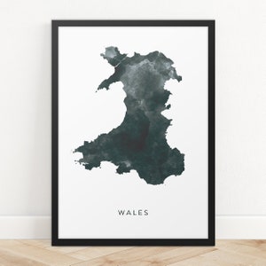 Wales Map Watercolour Print, Watercolor Map Art, Wales Map Poster, Wales Map Print, Wales Map, Travel Poster, Watercolor Map image 3