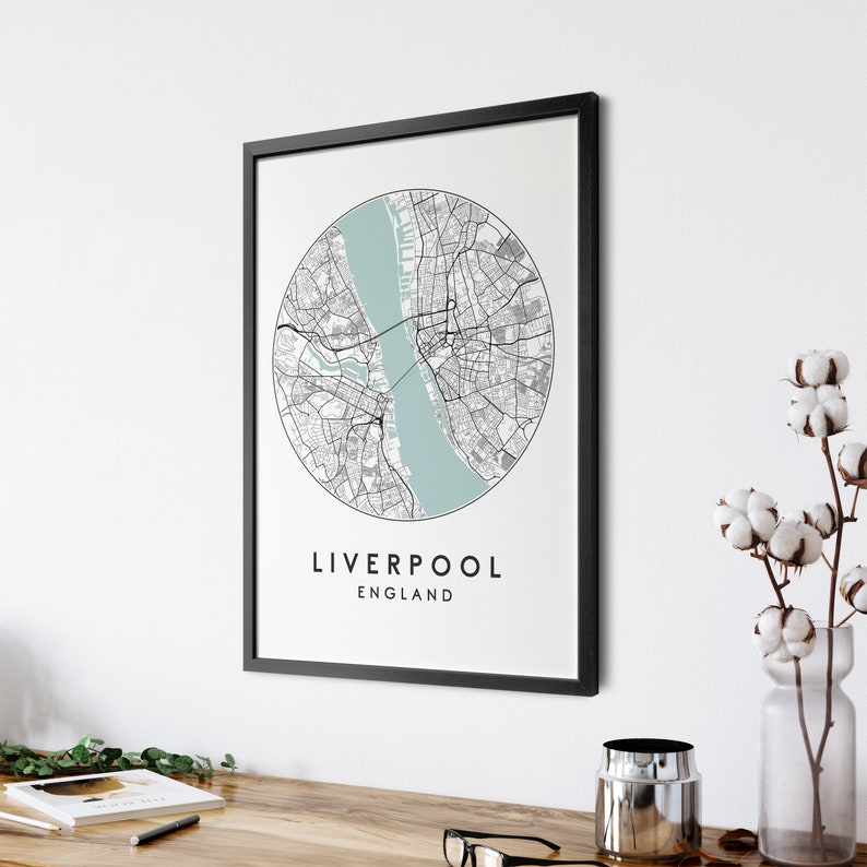 Liverpool City Map Print, Street Map Art, Liverpool Map Poster, Liverpool Map Print, City Map Wall Art, Liverpool Map, Travel Poster image 4