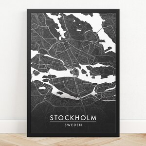 Stockholm City Map Print, Street Map Art, Stockholm Map Poster, Stockholm Map Print, City Map Wall Art, Stockholm Map, Travel Poster
