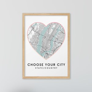 Benutzerdefinierte Stadt Druck, Stadt Karte, Straßen Karte Kunst, individuelle Karte Poster, individuelle Karte Druck, Stadt Karte Wandkunst, Herz Karte, Reise Poster, angepasst