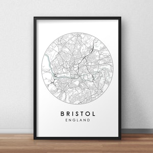 Bristol City Map Print, Street Map Art, Bristol Map Poster, Bristol Map Print, City Map Wall Art, Bristol Map, Travel Poster, Map Print