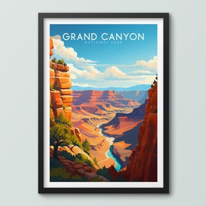 Grand Canyon National Park Travel Poster Wall Art Print Grand Canyon Poster Print Grand Canyon Art Print Travel Print National Park Gift