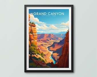 Grand Canyon National Park Travel Poster Wall Art Print Grand Canyon Poster Print Grand Canyon Art Print Travel Print National Park Gift
