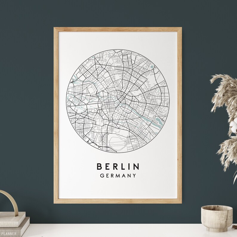 Berlin City Map Print Street Map Art Berlin Map Poster - Etsy