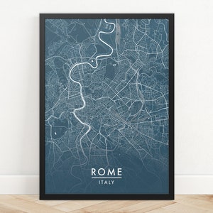 Impresión del mapa de la ciudad de Roma, arte del mapa de la calle, cartel del mapa de Roma, impresión del mapa de Roma, arte de la pared del mapa de la ciudad, mapa de Roma, cartel de viaje, impresión del mapa
