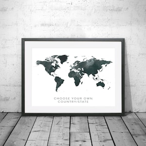 Benutzerdefinierte Aquarell Karte Druck, Aquarell Karte Kunst, Benutzerdefinierte Karte Poster, Benutzerdefinierte Karte Druck, Benutzerdefinierte Karte, Reiseplakat, Aquarell Karte, Weltkarte