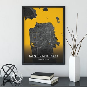 San Francisco Street Map Art Print: Modern City Travel Poster