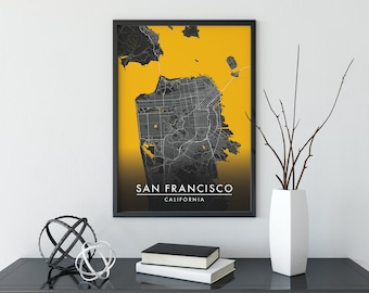 San Francisco Street Map Art Print: Modern City Travel Poster