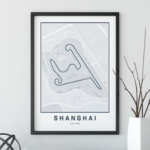 Shanghai Formula 1 Map Print, F1 Poster, Formula 1 Prints, Motorsport Print, Grand Prix Circuit Map, Cadeau voor papa, Vaderdagcadeau