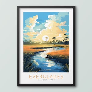 Everglades National Park Travel Poster Wall Art Print Everglades Poster Everglades Print Everglades Art Print Travel Print National Park