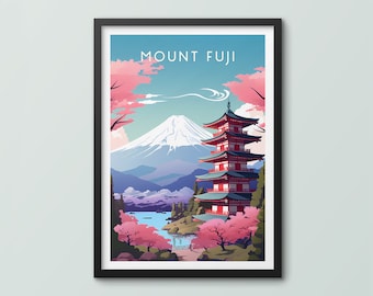 Mount Fuji Travel Poster Wall Art Print Tokyo Poster Japan Print Mount Fuji Art Print Travel Print Tokyo City Print