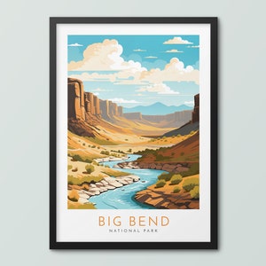 Big Bend Nationalpark Reiseplakat Wand-Kunstdruck Big Bend Plakat Big Bend Druck Big Bend Kunstdruck Reise-Druck Nationalpark Geschenk