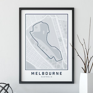 Melbourne Formula 1 Map Print, F1 Poster, Formula 1 Prints, Motorsport Print, Grand Prix Circuit Map, Cadeau voor papa, Vaderdagcadeau