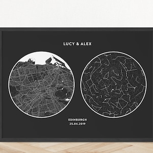 Mappa stellare personalizzata e stampa mappa della città, regalo di nozze, regalo di anniversario, stampa mappa personalizzata, mappa stellare, mappa personalizzata, stampa mappa, regalo personalizzato