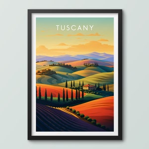 Tuscany Travel Poster Wall Art Print Tuscany Poster Italy Print Tuscany Art Print Tuscany Poster Travel Print Tuscany City Print