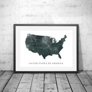 USA Karte Aquarell Druck, Aquarell Karte Kunst, USA Karte Poster, US Karte Druck, USA Karte, Aquarell Karte